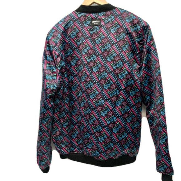 Mens Taki Taki Bomber Jacket Size Meduim Tribal pattern Unisex Ribbed collar - Picture 2 of 6